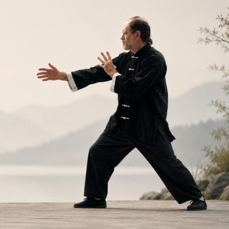 Mark in Tai Chi pose